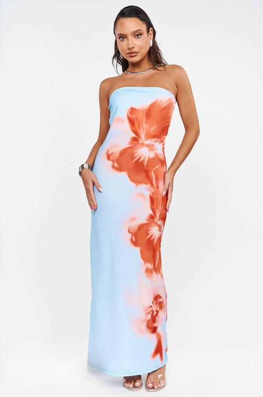 Sienna Strapless Floral Print Dress