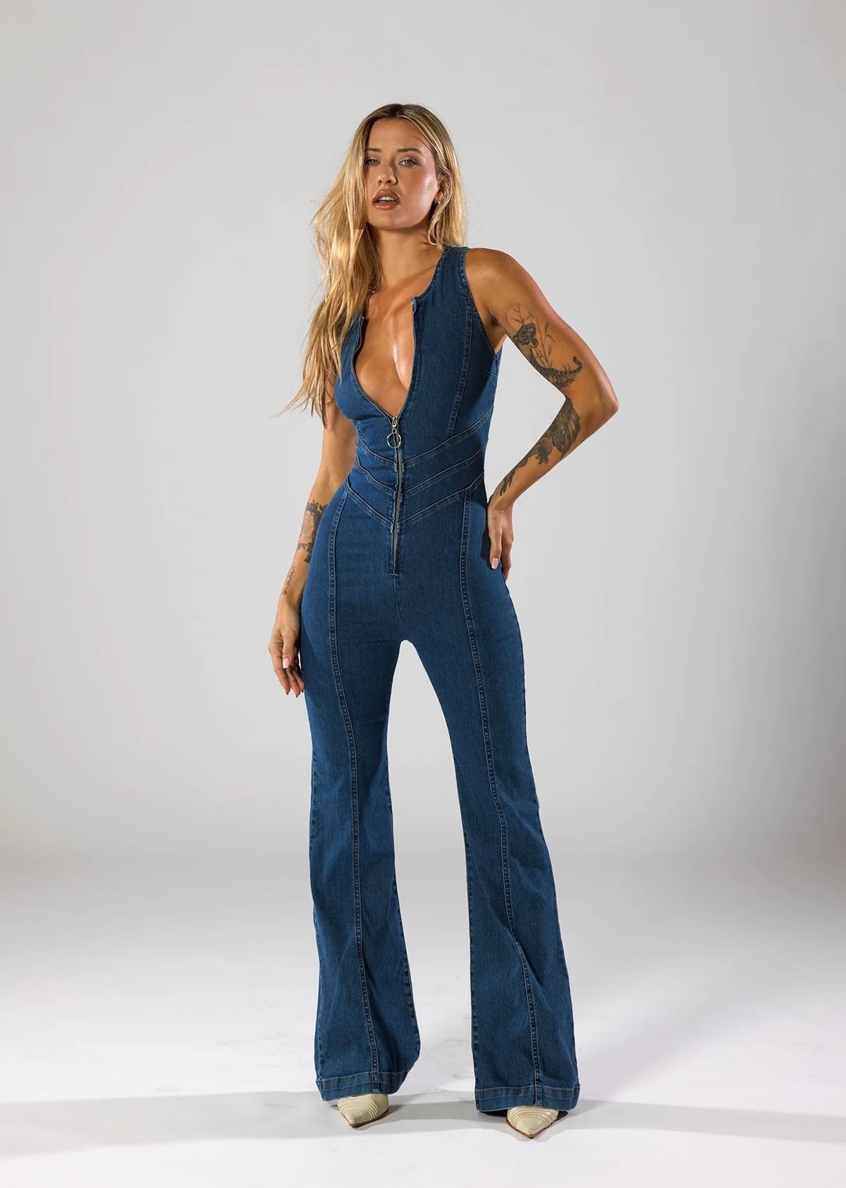 Heart Denim Jumpsuit