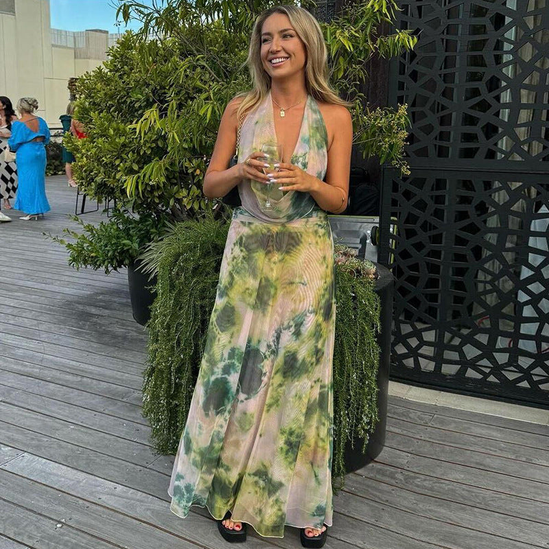 Mia Backless Pleated Dress