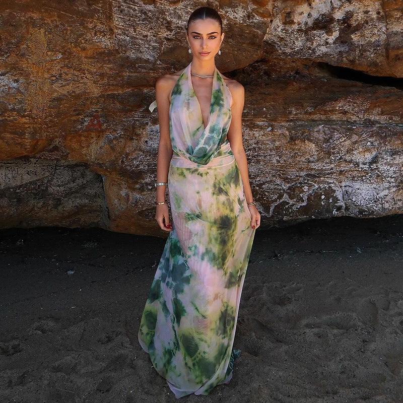 Mia Backless Pleated Dress