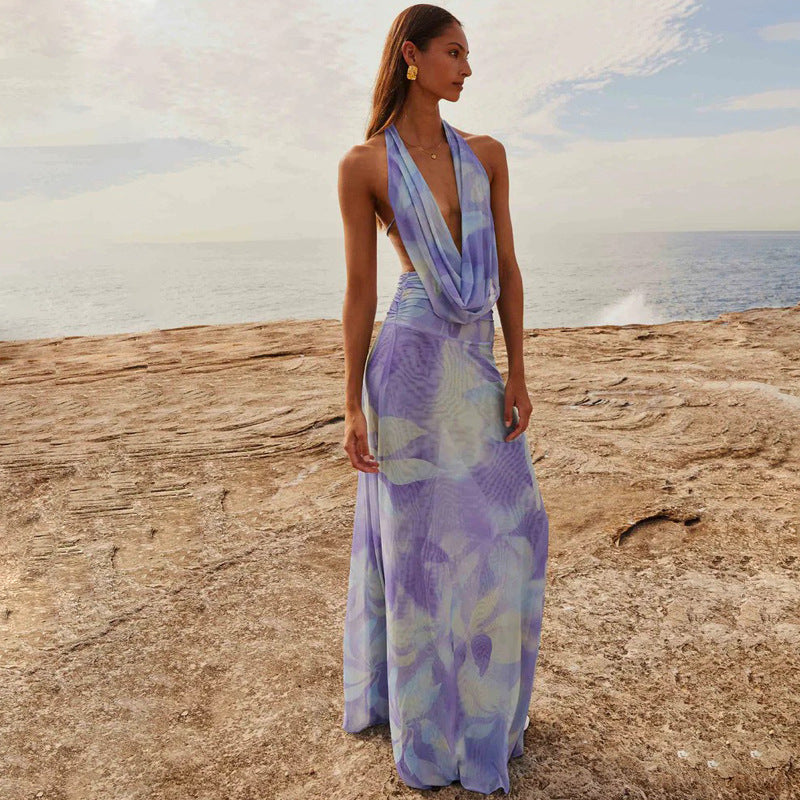 Mia Backless Pleated Dress