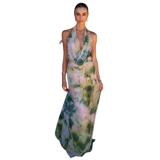 Mia Backless Pleated Dress