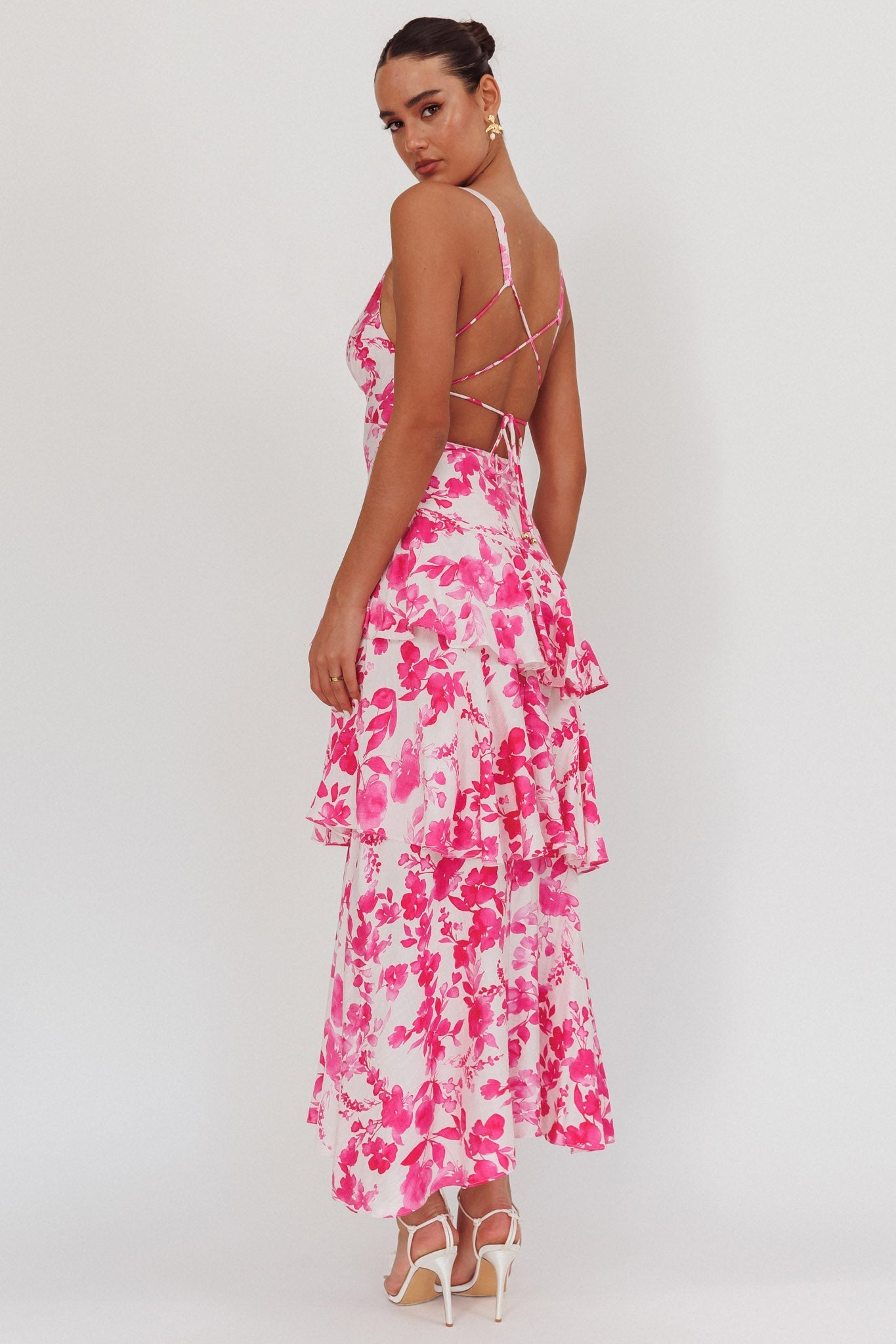 Veda Ruffle Midi Dress